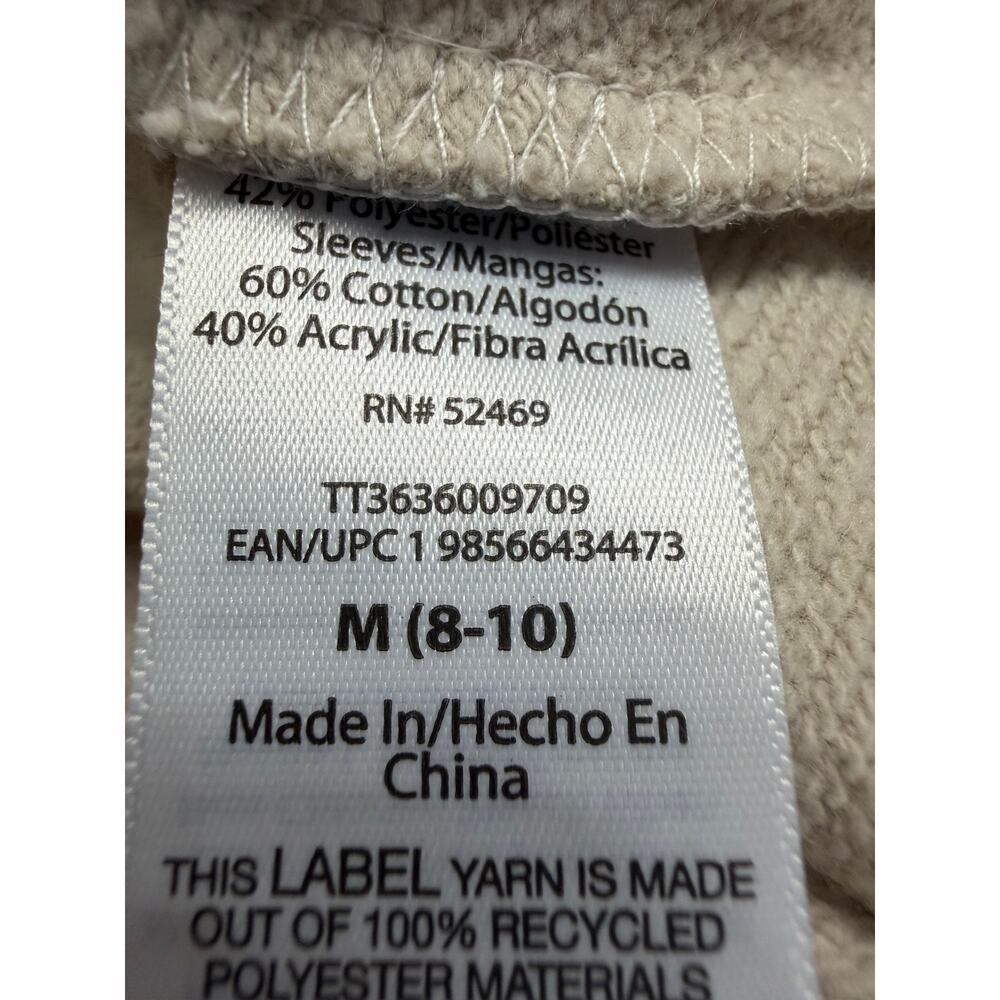 Time and Tru Womens Sz M Tan Crochet Knit Sleeve Hoodie Hooded Sweatshirt - Picture 5 of 8